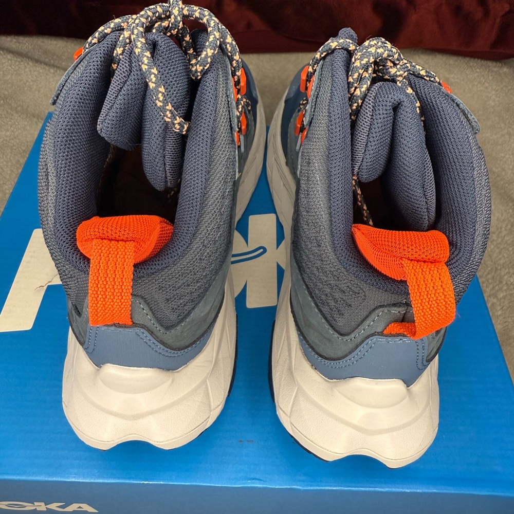 Hoka women’s Vibrant Blue and Orange Boots - Picture 5 of 9